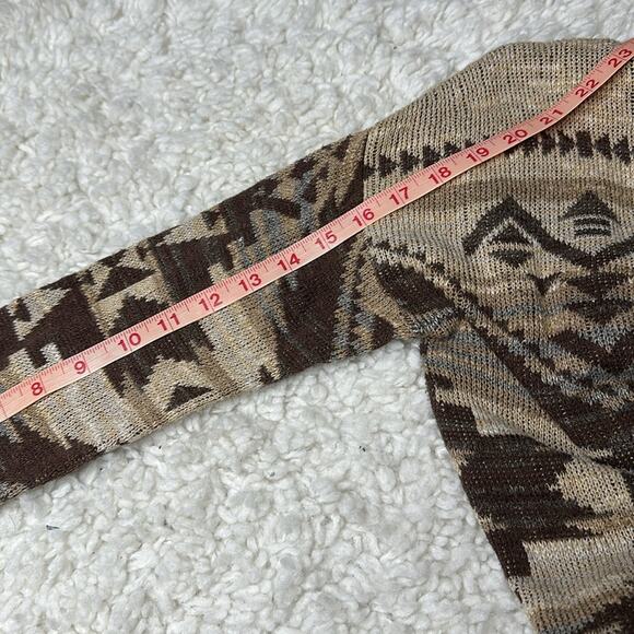 Denim & Supply Ralph Lauren Brown Cream Western Knit Sweater Geometric CA13 - Picture 11 of 12